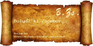 Bulyáki Zsombor névjegykártya